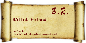 Bálint Roland névjegykártya