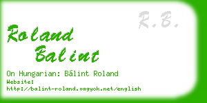 roland balint business card