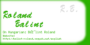 roland balint business card